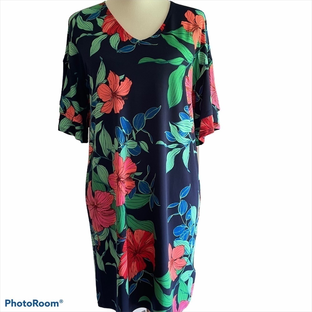 Ruby Rd Tropical Punch Floral Dress MED Petite